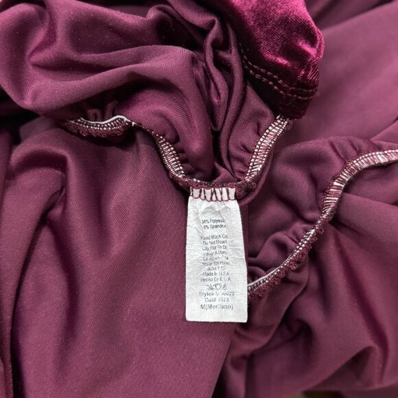 My Bump M Maternity Dress Velvet Burgundy Bell Sleeve Soft Stretch Holiday Party - Picture 7 of 11